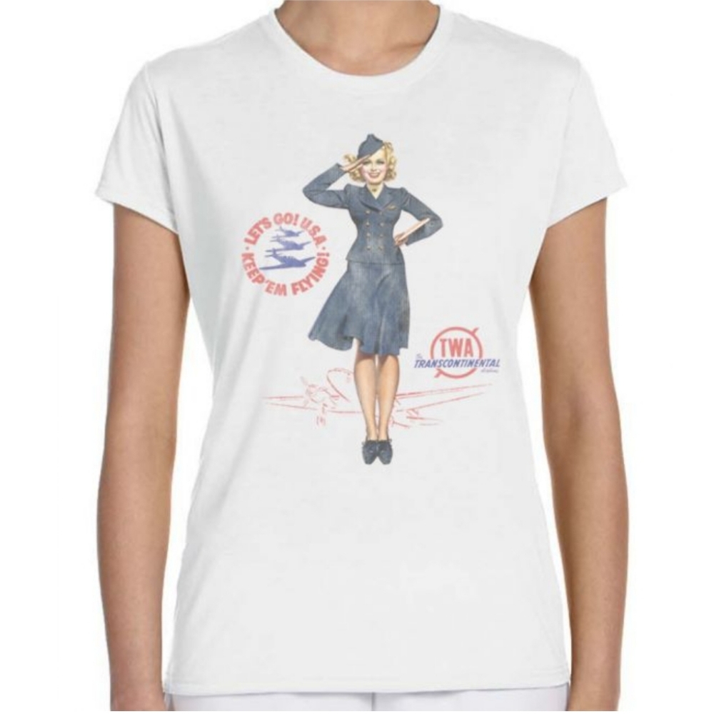 Malibu Shirts Women's Retro Short-sleeved T-shirt NWOT